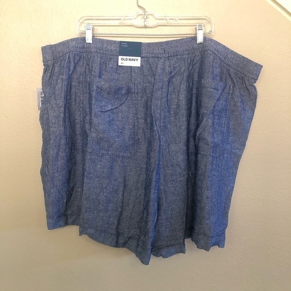 Old Navy High Waisted Linen-Blend Shorts 3.5" inseam Chambray Blue PLUS Size 4X - Picture 2 of 13